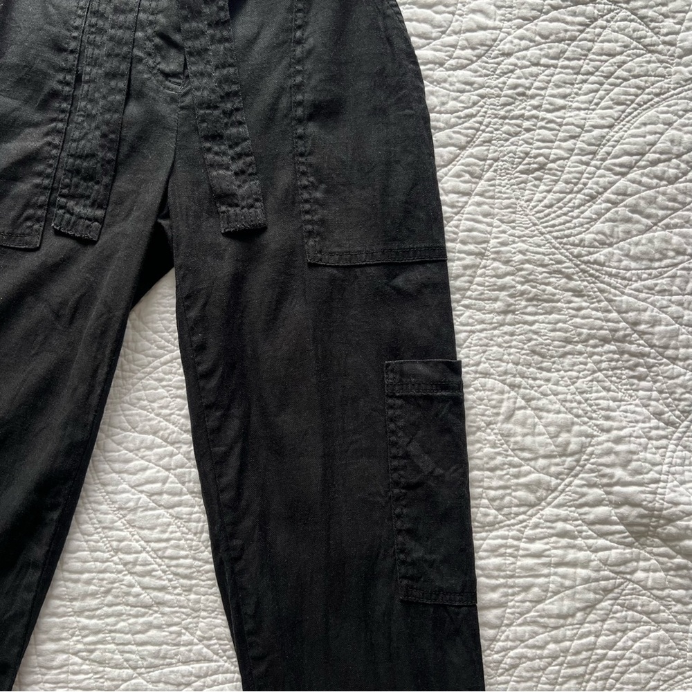 Women's Elevenses Black Linen High-Waisted Pants XS - Picture 3 of 9